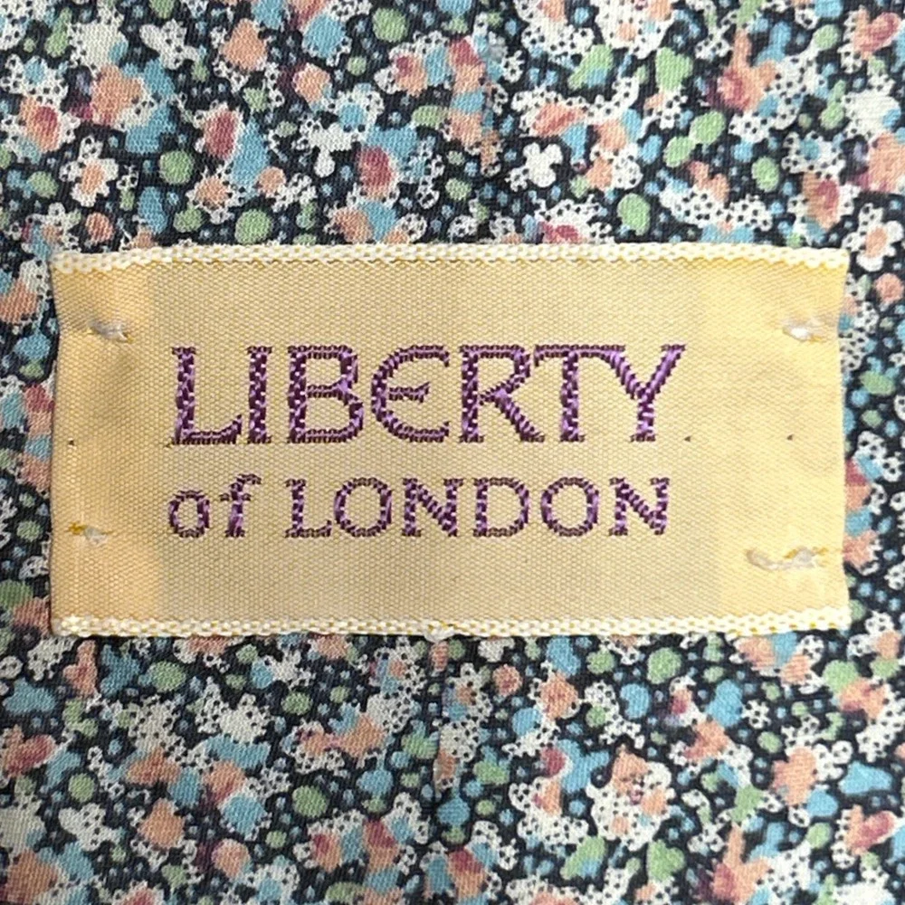 Liberty of London Saks Fifth Avenue Floral Print Necktie Blue Pink 55